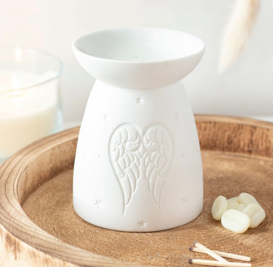 White Ceramic Angel Wings Burner