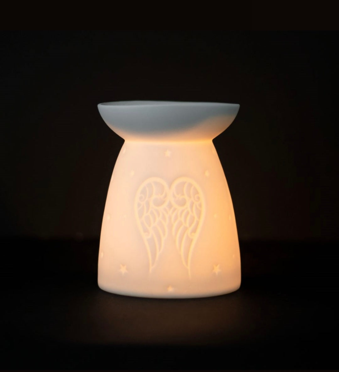 White Ceramic Angel Wings Burner