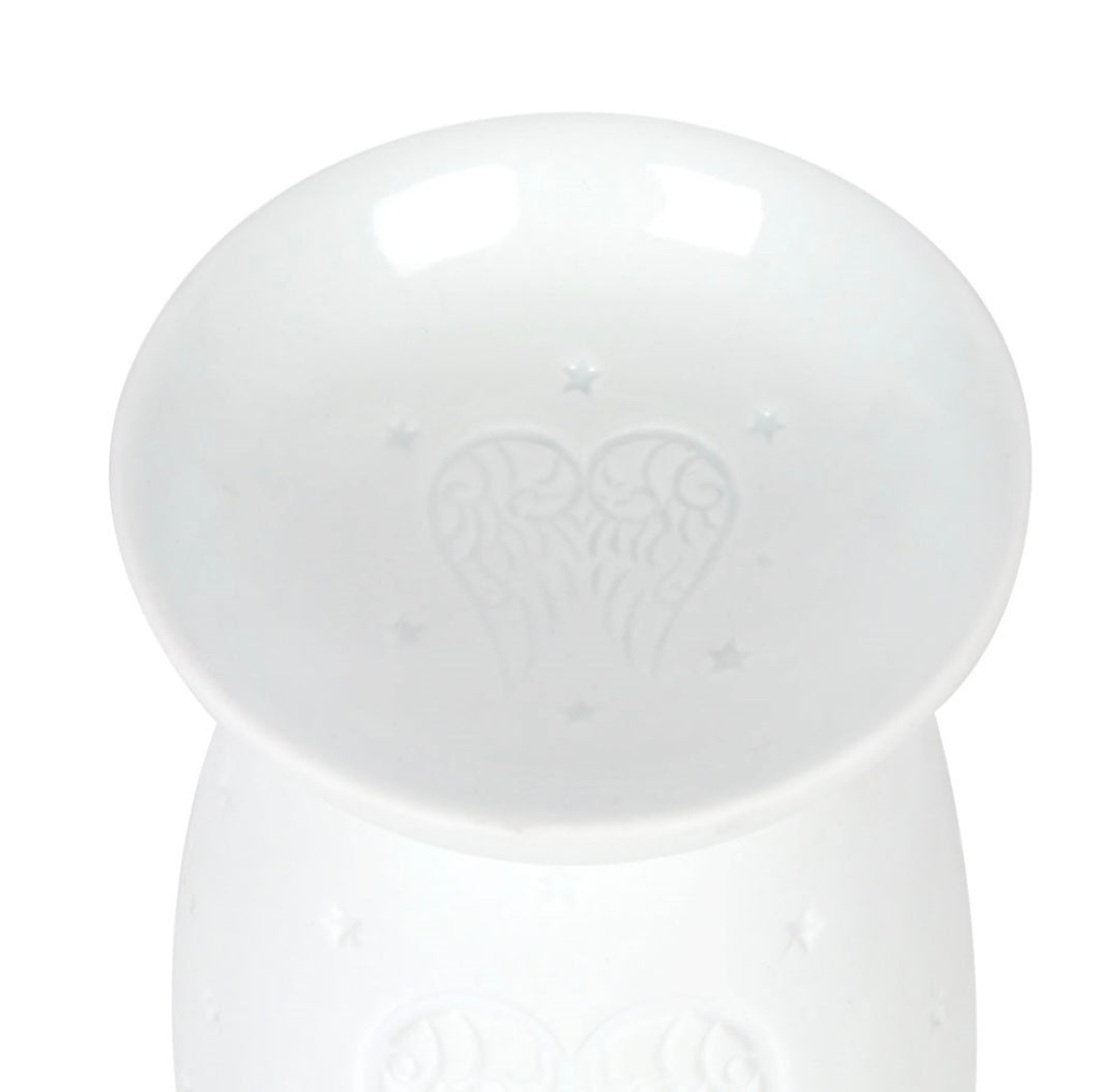 White Ceramic Angel Wings Burner