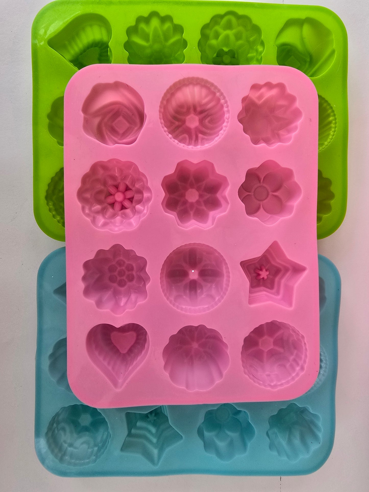 3d Flower, Heart, Star (3 pack)